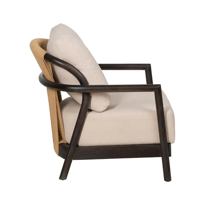 BLACK FABRIC-WOOD ARMCHAIR 70 X 77 X 72 CM