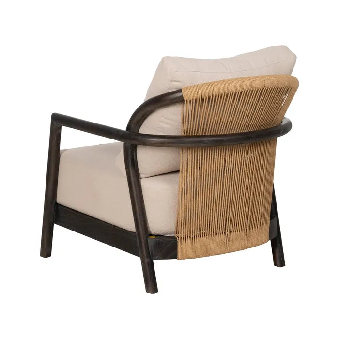 BLACK FABRIC-WOOD ARMCHAIR 70 X 77 X 72 CM