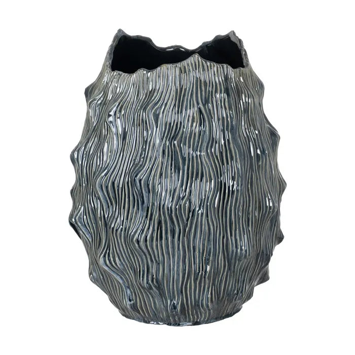 VASE BLUE CERAMIC 40 X 39 X 49,50 CM