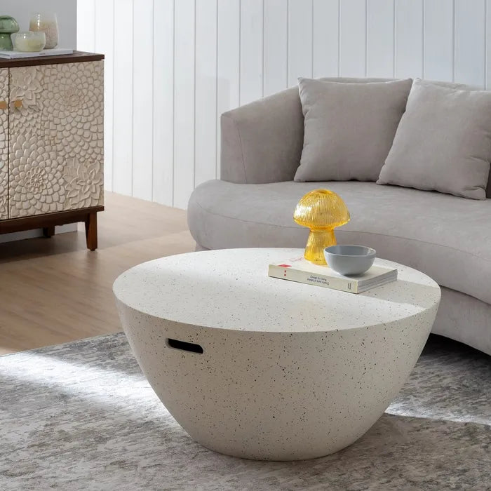 WHITE MAGNESIUM FIBER COFFEE TABLE 90 X 90 X 40 CM