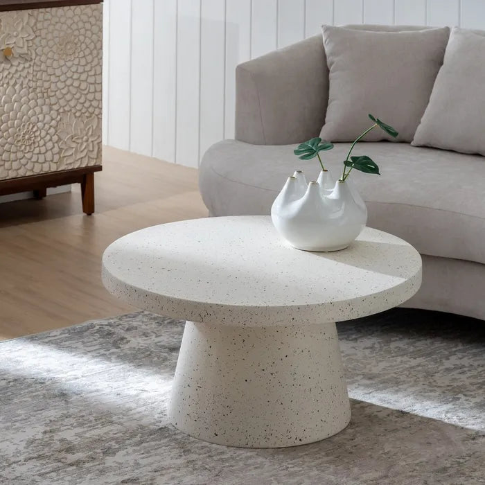 COFFE TABLE WHITE MAGNESIUM FIBER 80 X 80 X 38 CM