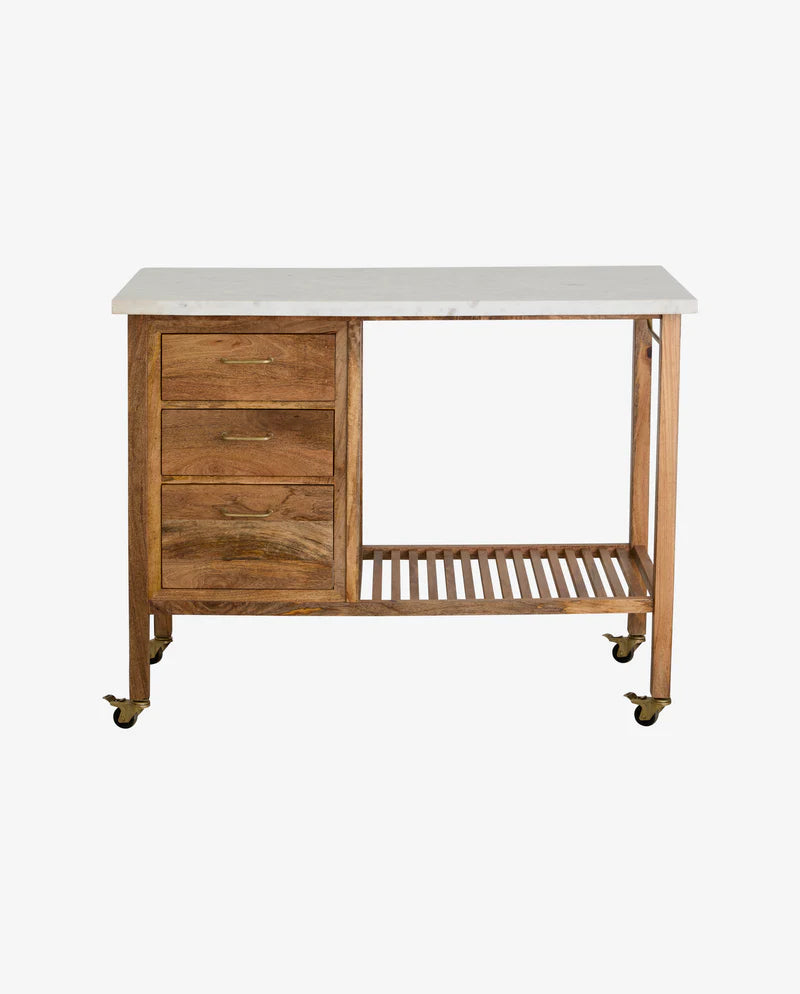 MASHU KITCHEN ISLAND W. MARBLE TOP