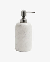 Load image into Gallery viewer, Soap dispenser, white marble/silver finish top