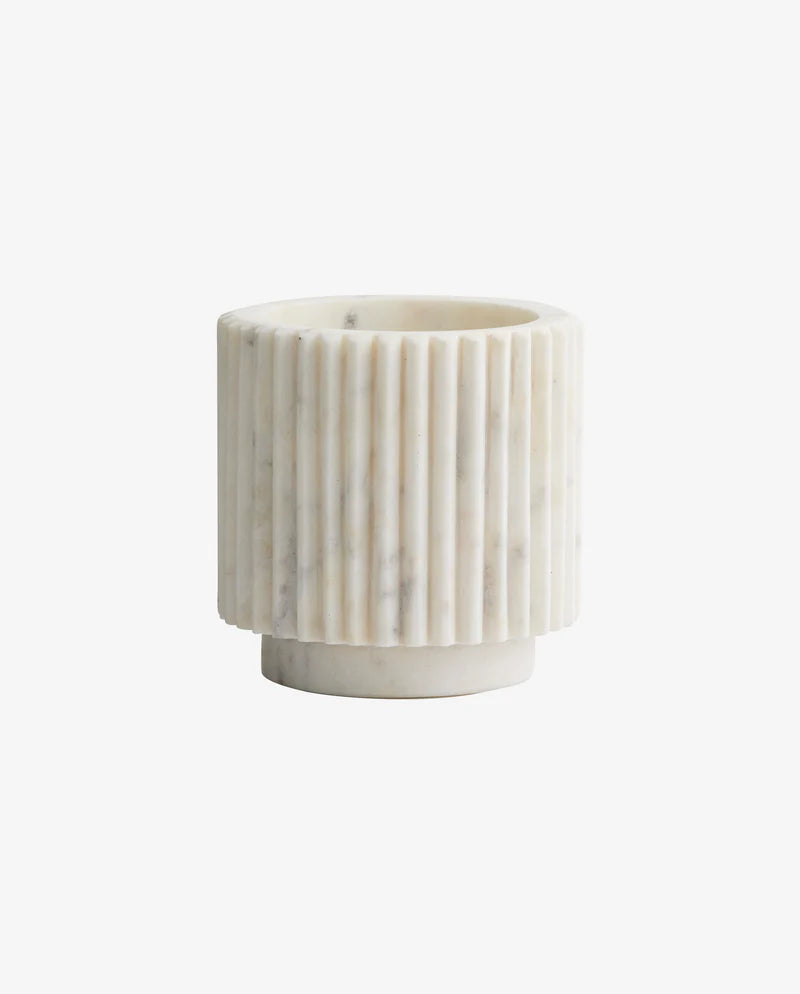 LOON POT, WHITE MARBLE