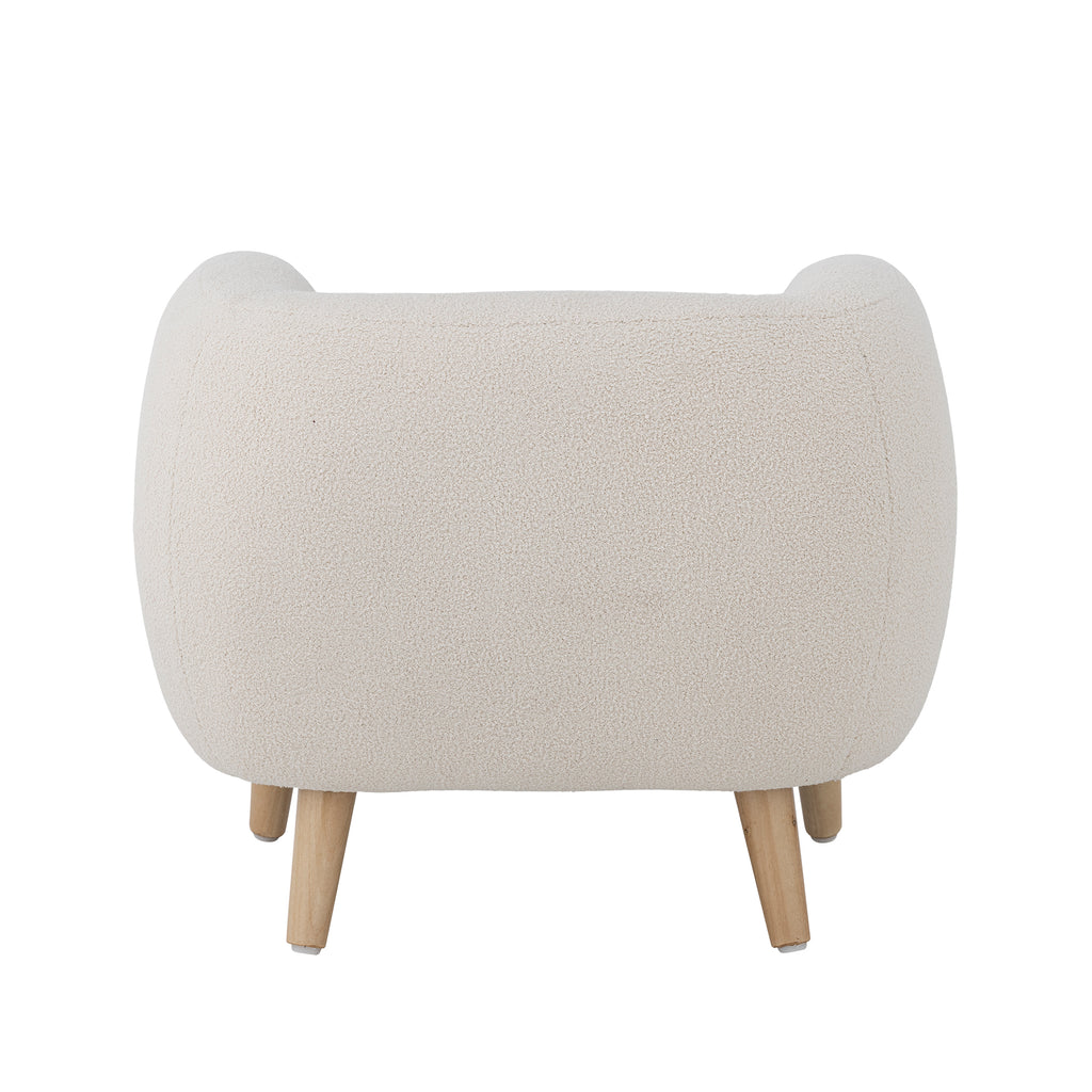 Cade Lounge Chair, White, Polyester