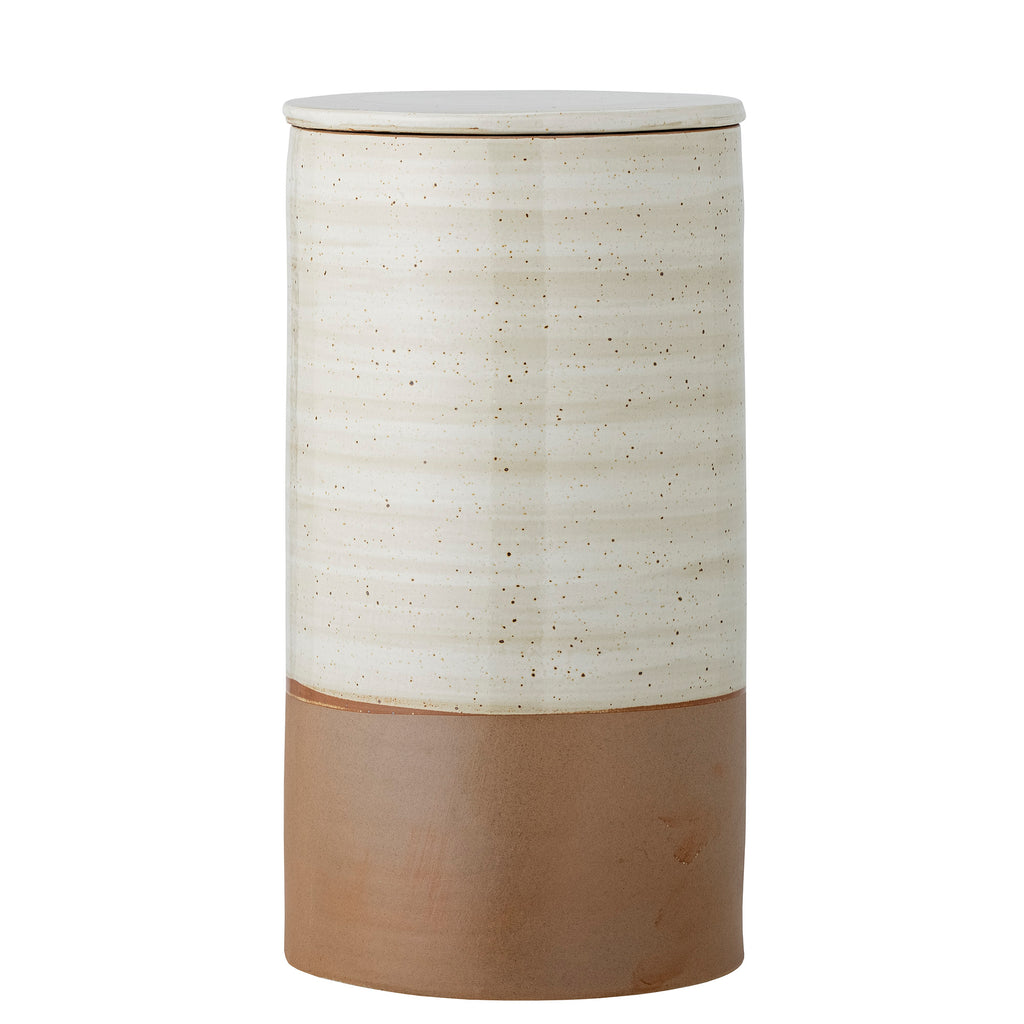 Okan Jar w/Lid, Brown, Stoneware