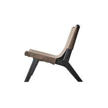 Load image into Gallery viewer, Lounge chair Philosophy - Brown/Black Mango wood/Leather - H77xW61xD52 cm