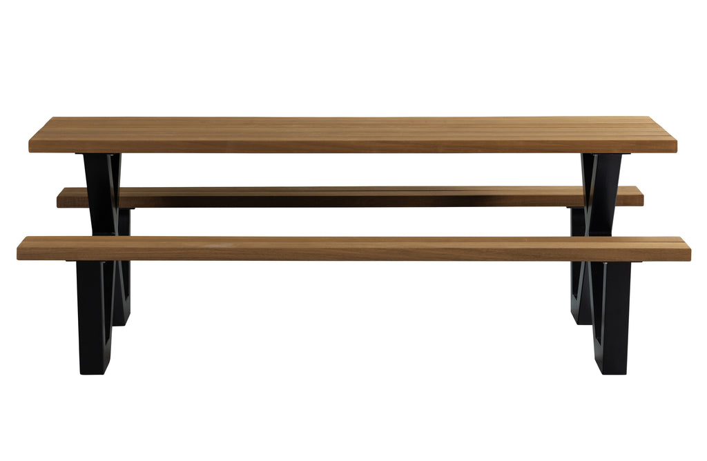 TABLO OUTDOOR PICKNICK TABLE AYOUS WOOD X-LEG METAL [FSC]