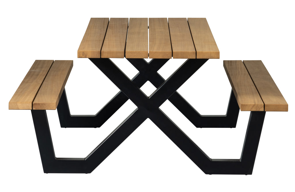 TABLO OUTDOOR PICKNICK TABLE AYOUS WOOD X-LEG METAL [FSC]