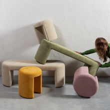 Load image into Gallery viewer, Charlie upholstered stool natural