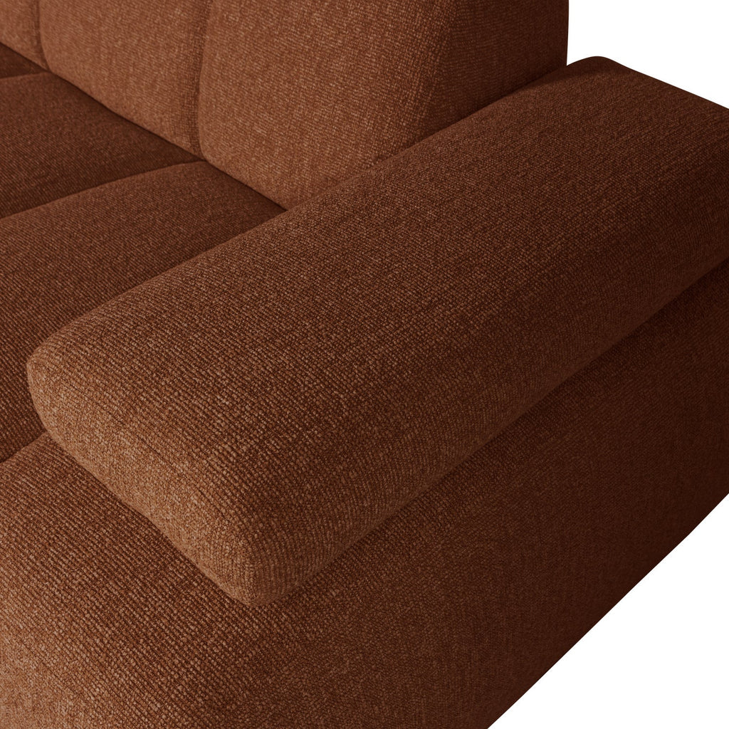 MOJO CHAISE LONGUE RIGHT BOUCLÉ RUST BROWN MELANGE