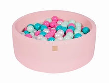 Load image into Gallery viewer, Baby Foam Round Ball Pit 90x30cm with 200 Balls 7cm Certified, Cotton, Light Pink: White Pearl/Turquoise/Light Pink/Mint