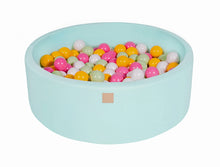 Load image into Gallery viewer, Baby Foam Round Ball Pit 90x30cm with 200 Balls 7cm Certified, Cotton, Mint: White/Light Green/Light Pink/Yellow