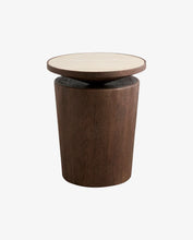 Load image into Gallery viewer, KWANDO SIDE TABLE W. TRAVERTINE TOP