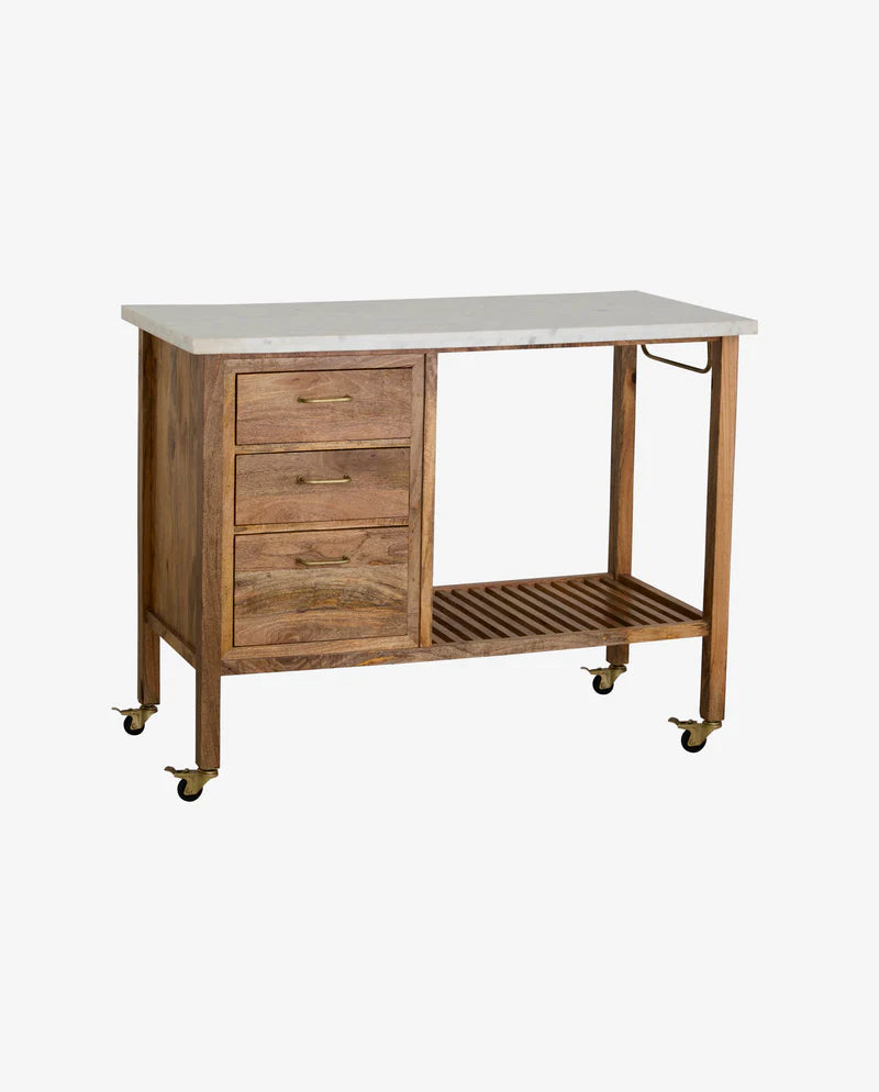 MASHU KITCHEN ISLAND W. MARBLE TOP