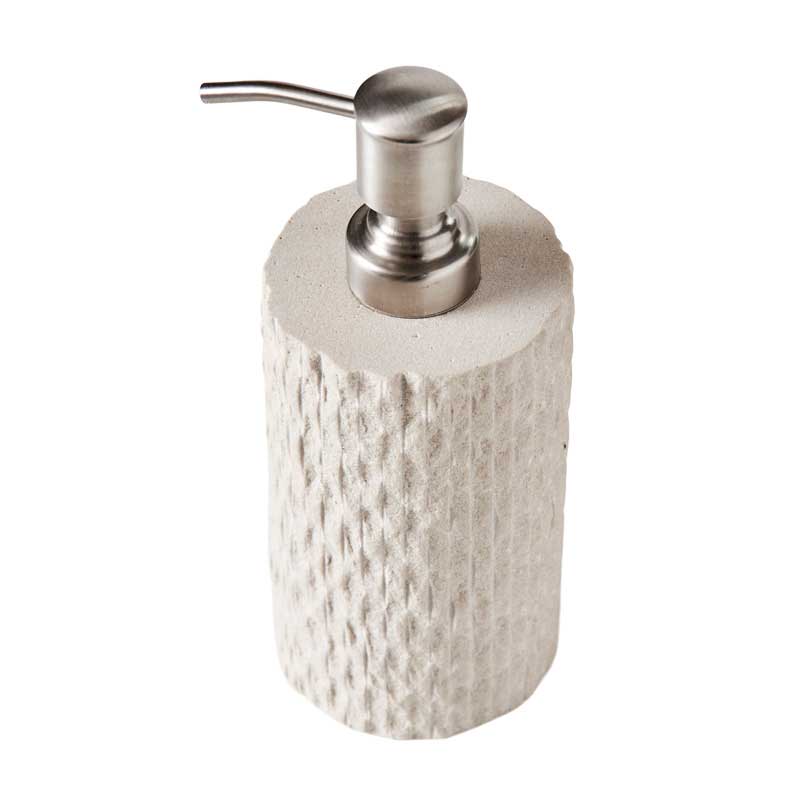 Soap Dispenser Kama - Sand Sandstone - Ø7,5xH17,5 cm