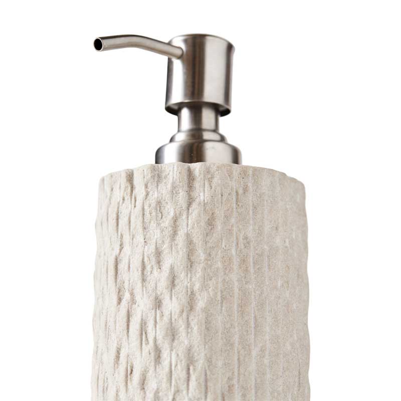 Soap Dispenser Kama - Sand Sandstone - Ø7,5xH17,5 cm