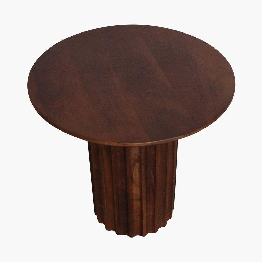 Bullnose side table brown 50 cm