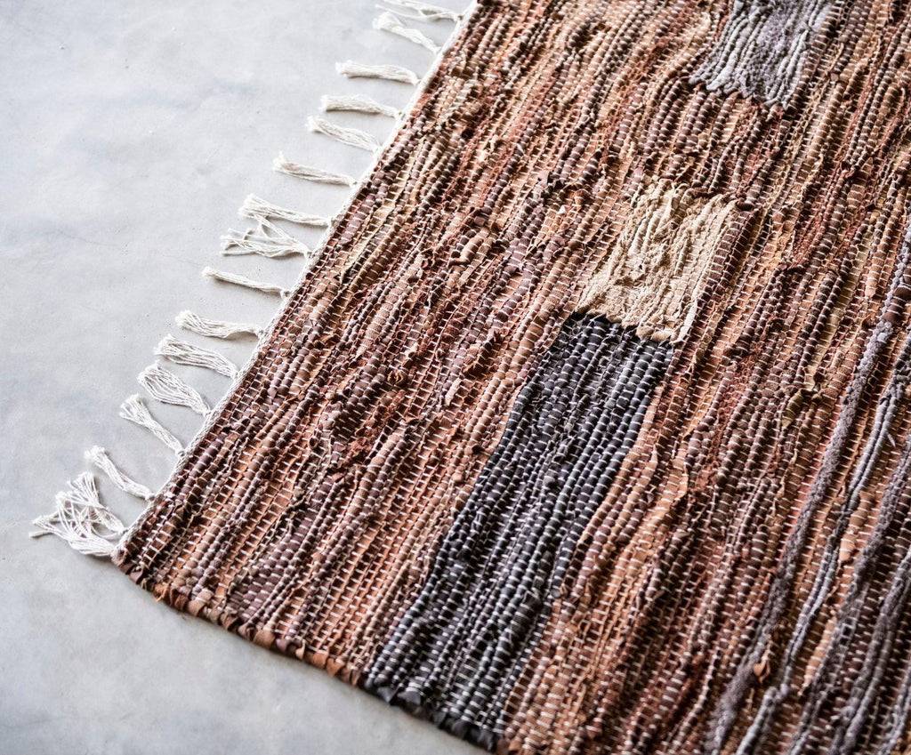 RECYCLED LEATHER RUG 133X195CM