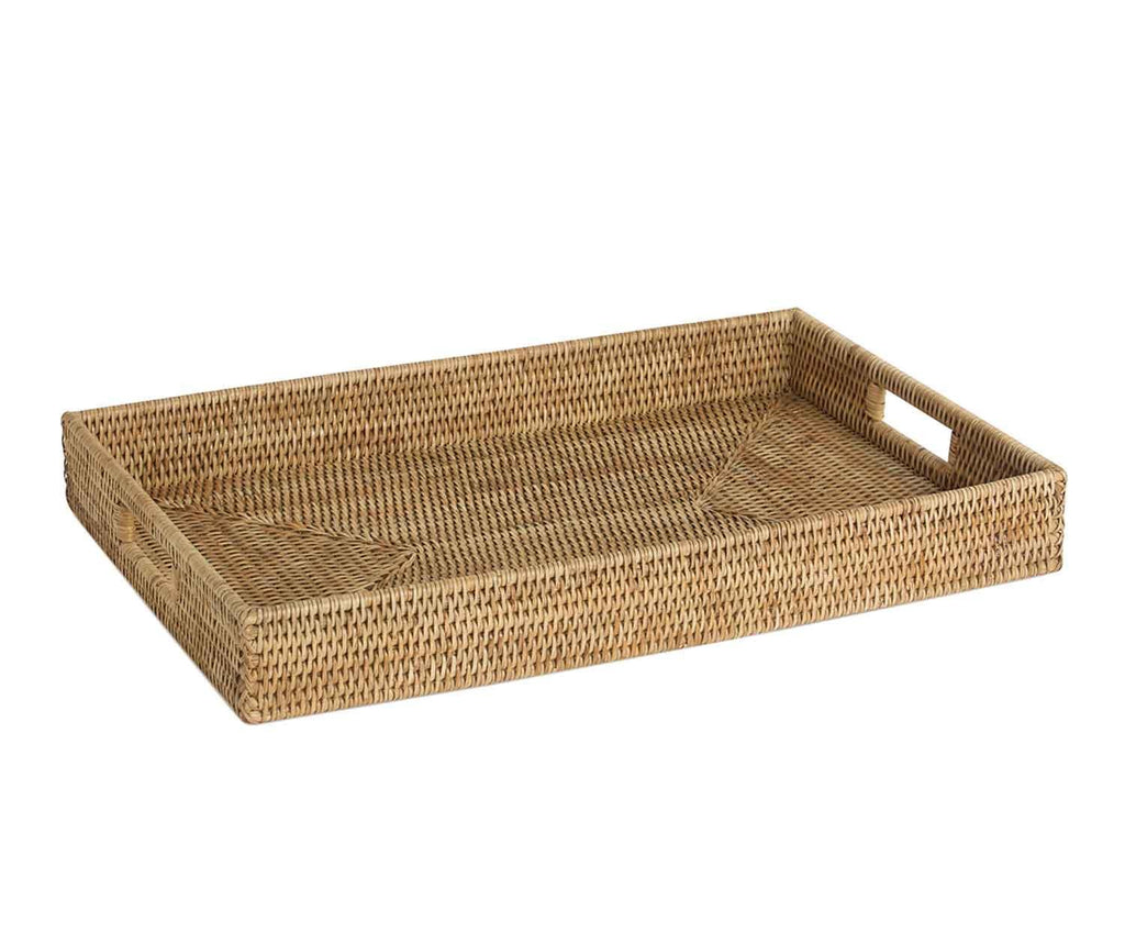 DECORATIVE RATTAN TRAY 56X36X7