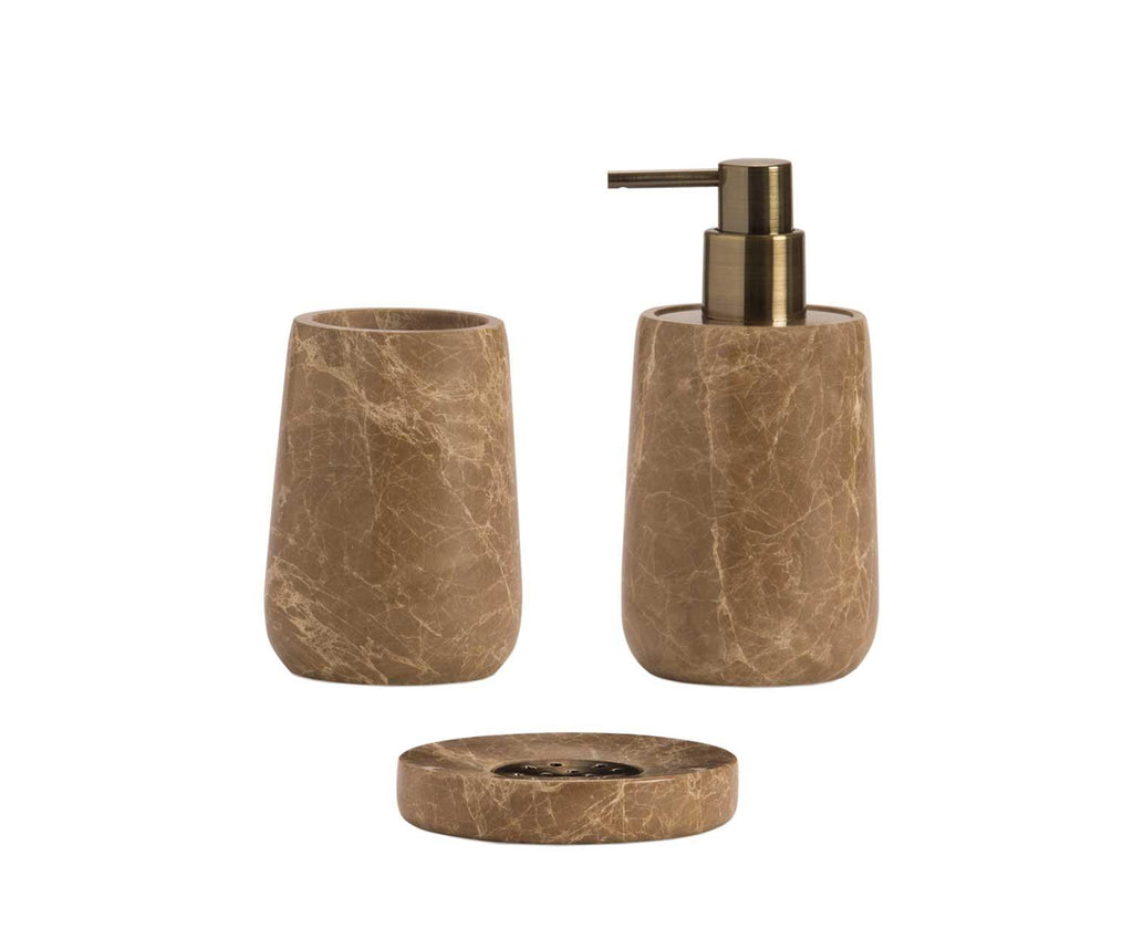 MARBLE TOOTHBRUSH HOLDER BROWN