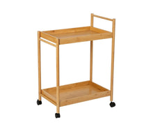 Cargar imagen en el visor de la galería, BAMBOO WOODEN WAITRESS TROLLEY