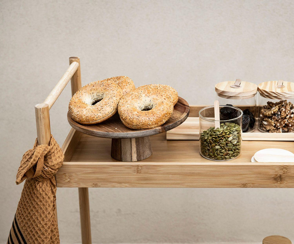 BAMBOO WOODEN WAITRESS TROLLEY