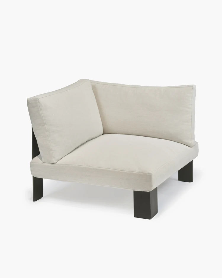 Bench corner seat incl cushion indoor ivory