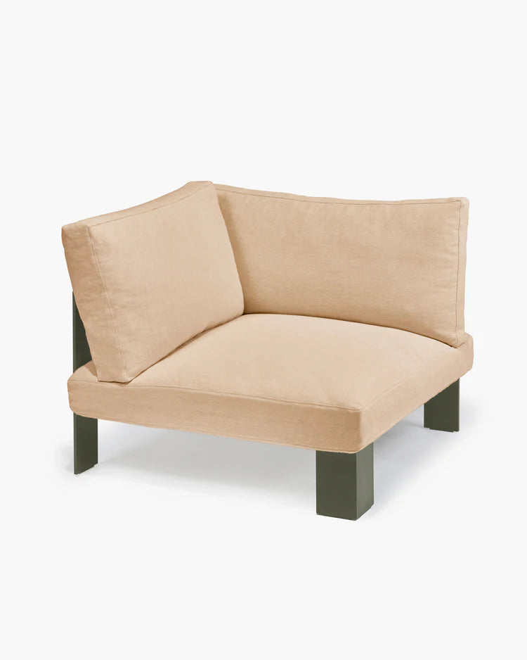 Bench corner seat incl cushion indoor apricot