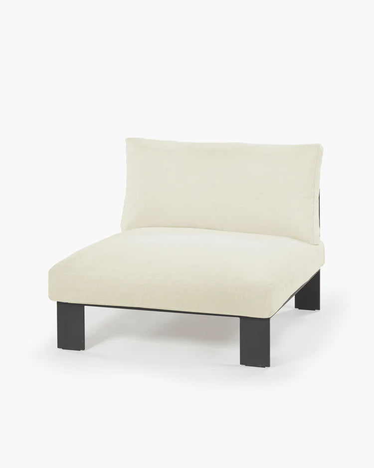 Bench one seater incl cushion indoor white