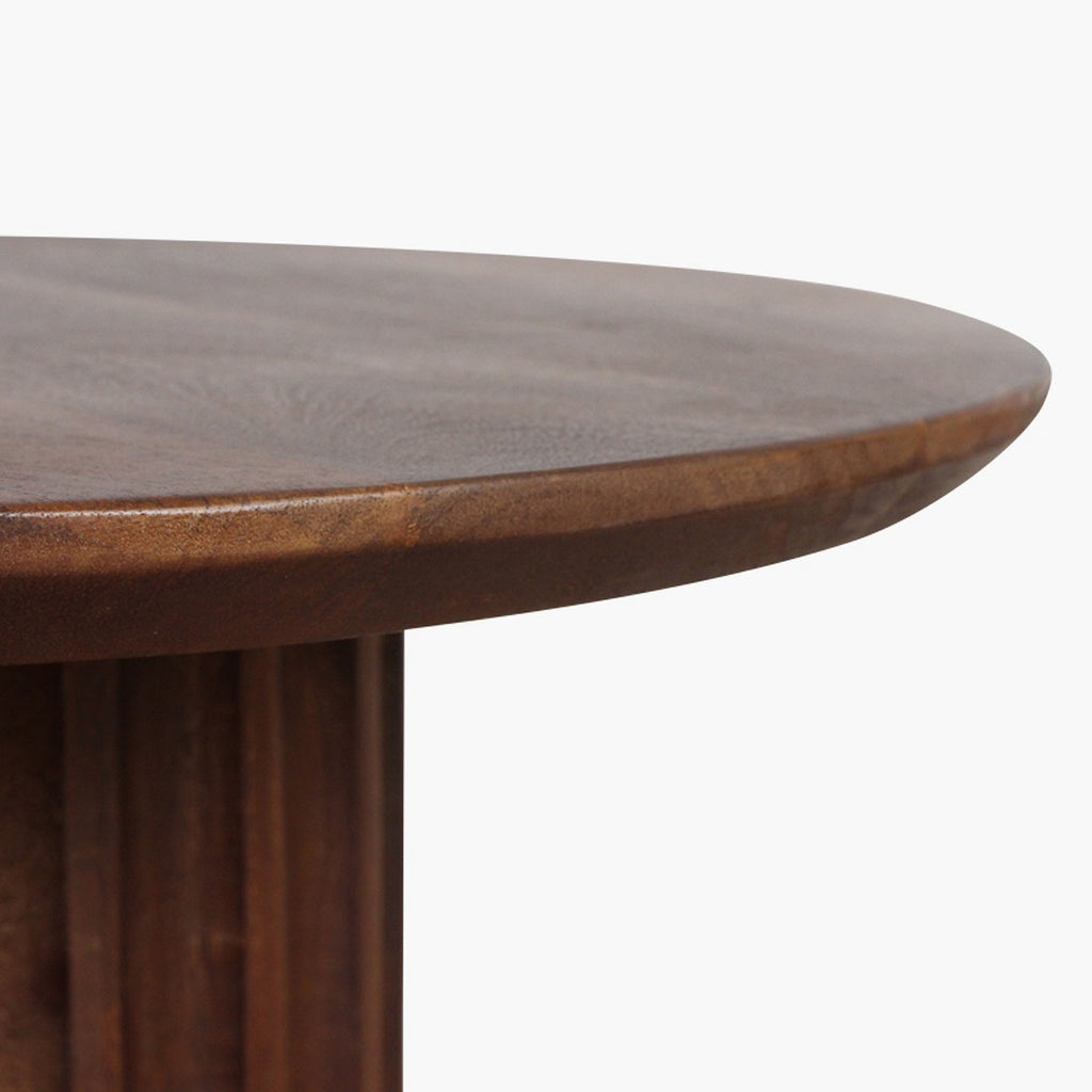 Bullnose side table brown 50 cm