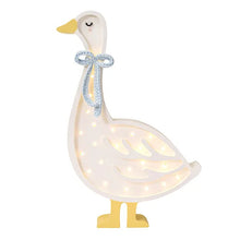 Load image into Gallery viewer, Little Lights Goose Lamp Cottage Blue Bow