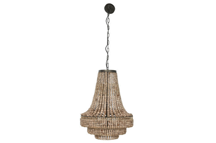 CEILING LAMP METAL WOOD 56,5X56,5X144 BALLS