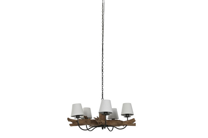 CEILING LAMP TEAK IRON 90X90X35