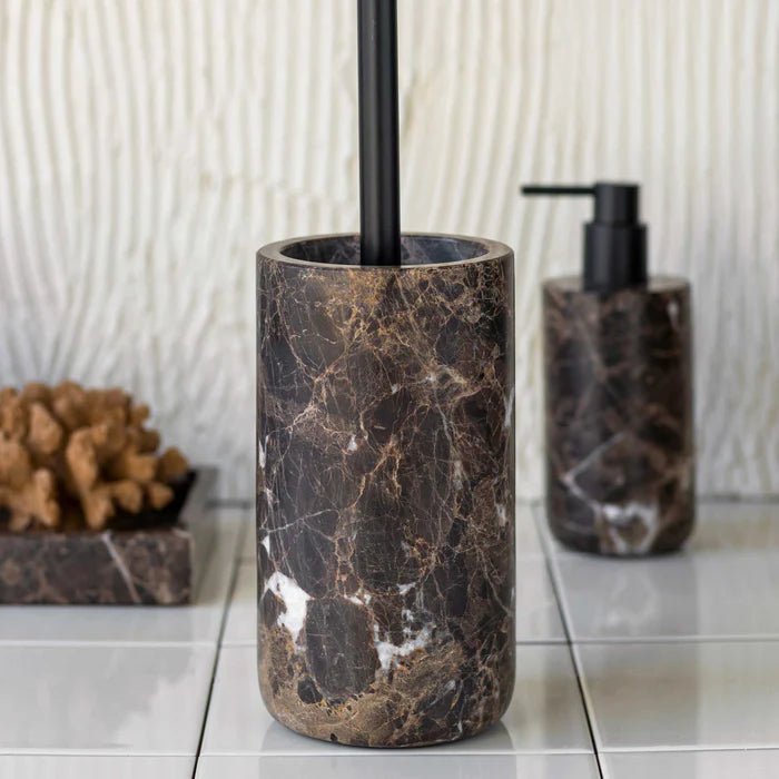 MARBLE toilet brush holder, Brown