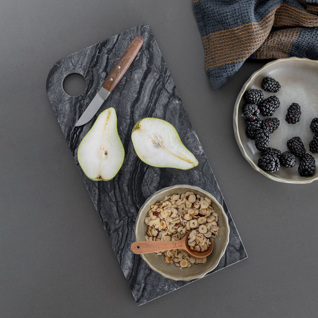 MARBLE serving board, large, Black / Grey