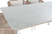 Cargar imagen en el visor de la galería, TABLE SET 7 ALUMINIUM POLYESTER 163X95X6 BEIGE