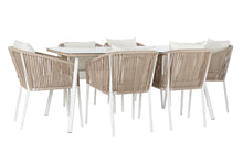 Cargar imagen en el visor de la galería, TABLE SET 7 ALUMINIUM POLYESTER 163X95X6 BEIGE