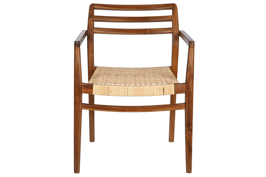 TEAK RATTAN CHAIR 58X60X80 BEIGE