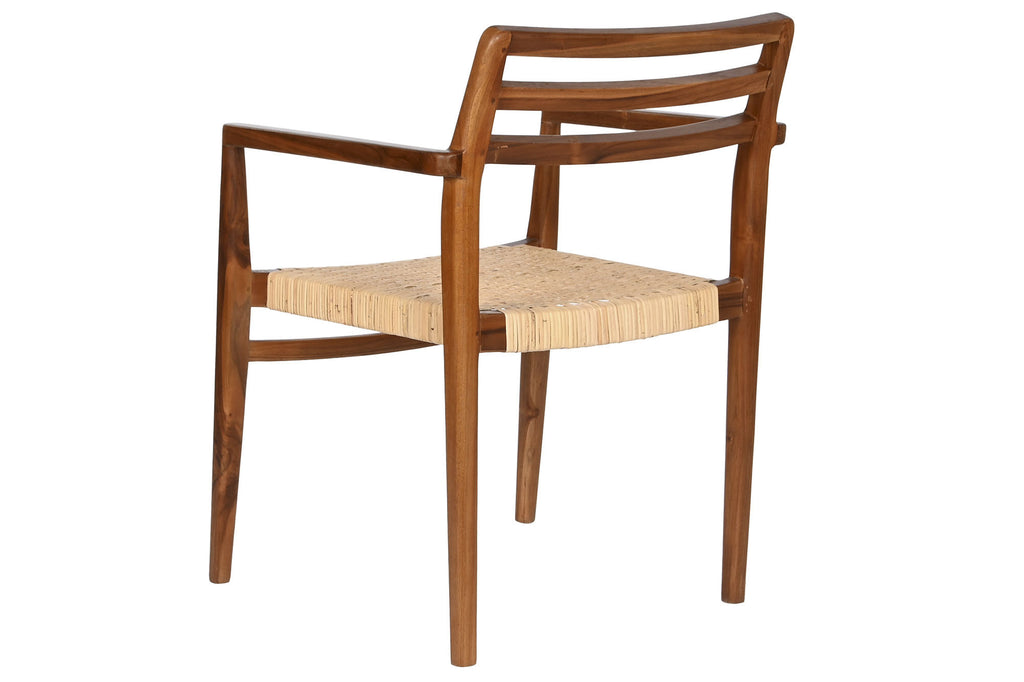 TEAK RATTAN CHAIR 58X60X80 BEIGE