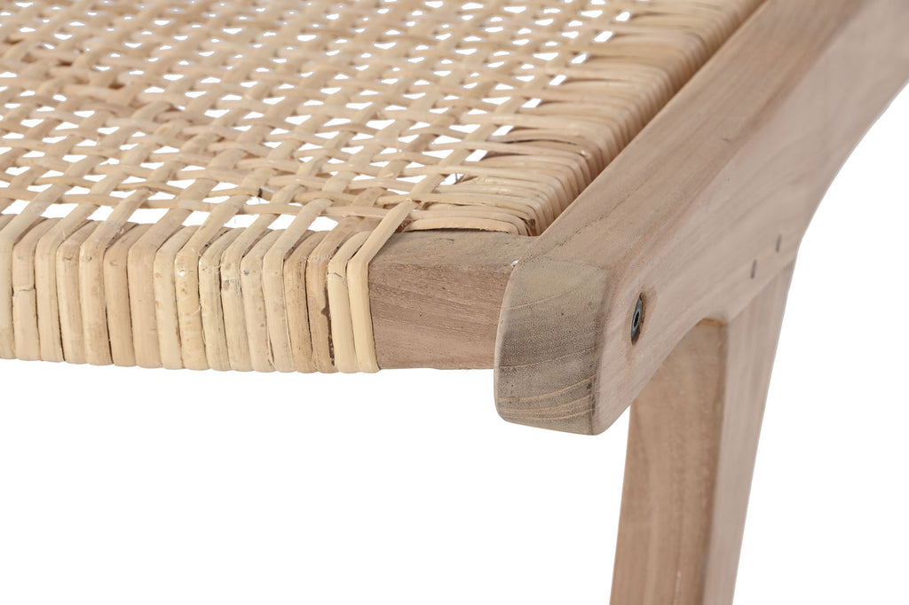 CHAIR TEAK RATTAN 65X80X68 WHITE