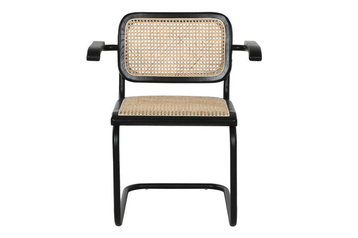 CHAIR ELM RATTAN 46X46X82 BLACK