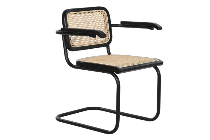 CHAIR ELM RATTAN 46X46X82 BLACK