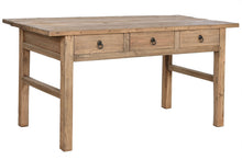 Load image into Gallery viewer, SOLID ELM TABLE 169X75X85 3 NATURAL DRAWERS