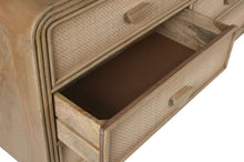 Charger l&#39;image dans la galerie, CHEST OF DRAWERS WOOD RATTAN 160X42X88