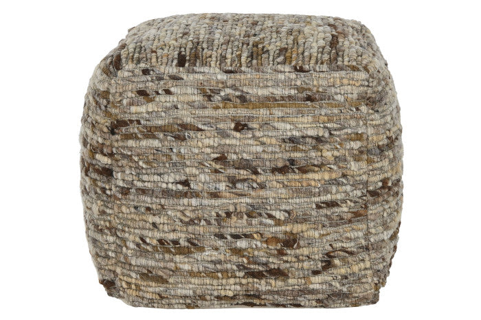 WOOL COTTON FOOTREST 45X45X45 HAND WOVEN