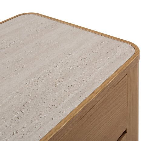 BEDSIDE TABLE MARBLE MDF 56X40X51