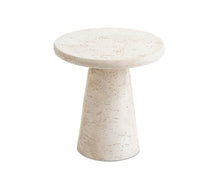 Carica l&#39;immagine nel visualizzatore di Gallery, TRAVERTINE EFFECT TABLE Ø46X48CM