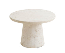 Carica l&#39;immagine nel visualizzatore di Gallery, TRAVERTINE EFFECT TABLE Ø60X42CM