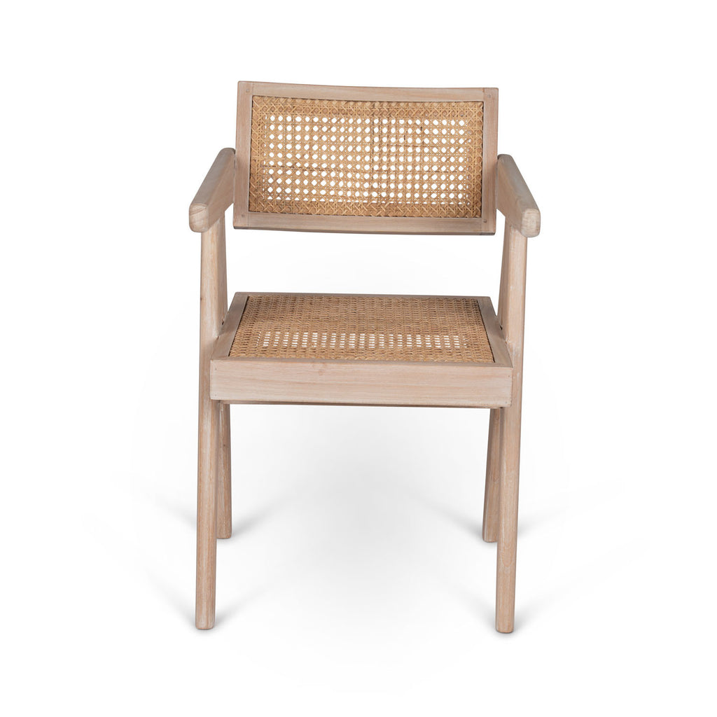 Teak and rattan dining chair